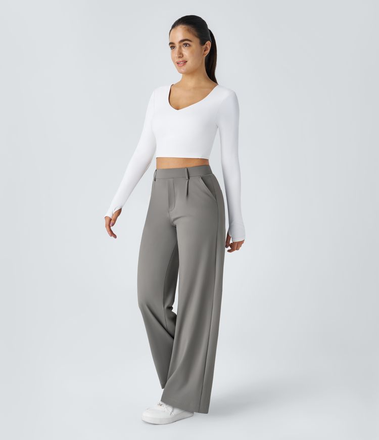 Pantaloni svasati ColaTek Air™ con cintura alta e tasche laterali con zip